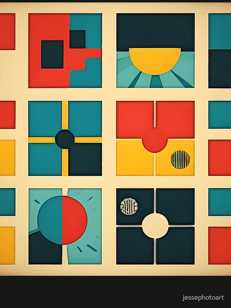 Mid Century Modern Pattern Shapes Design by jessephotoart