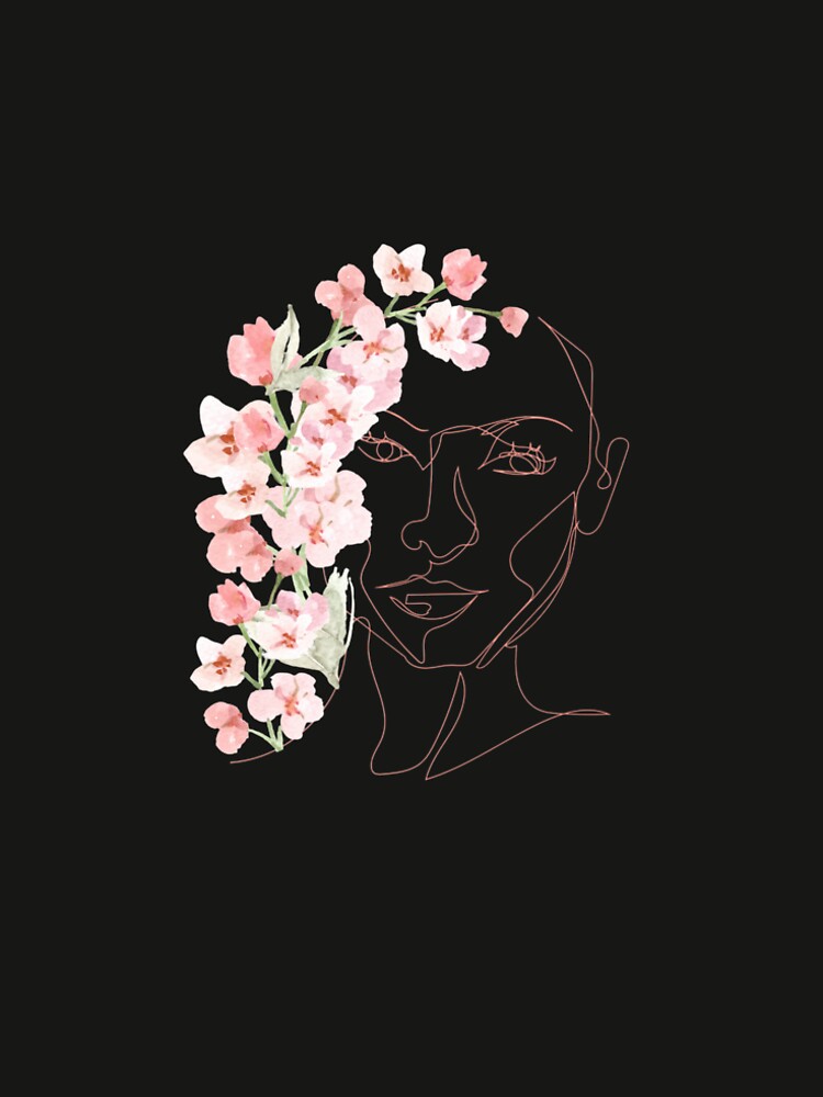 Minimalist Floral Woman Line Art by Figurimania