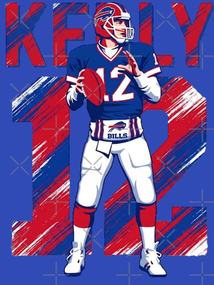 Jim Kelly #12 - Buffalo Football Legend - Retro Sports Art by Thogan0416 Unisex , , , Long Sleeve Tee