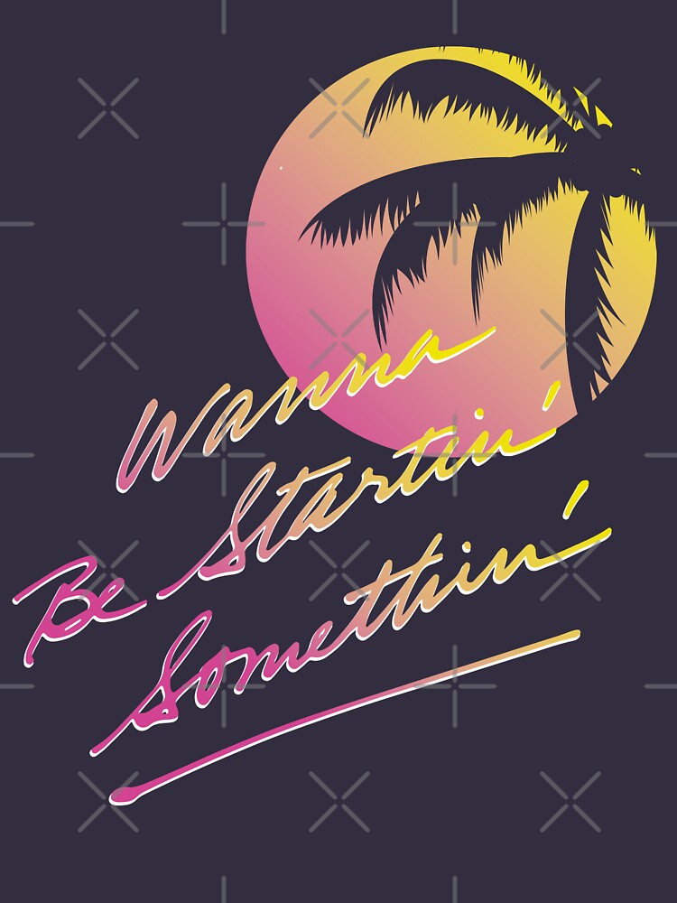 Wanna Be Startin' Somethin' (tropical plam) by SWG Mixes & Merchandise Unisex , , , Long Sleeve Tee