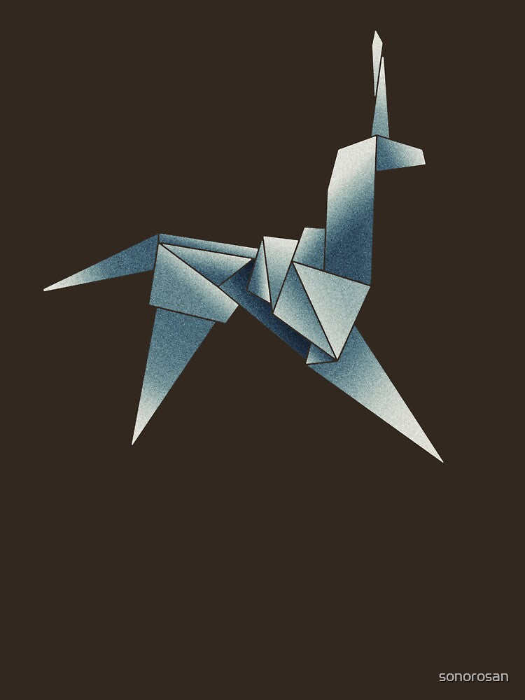 Origami unicorn by sonorosan Unisex , , , Long Sleeve Tee