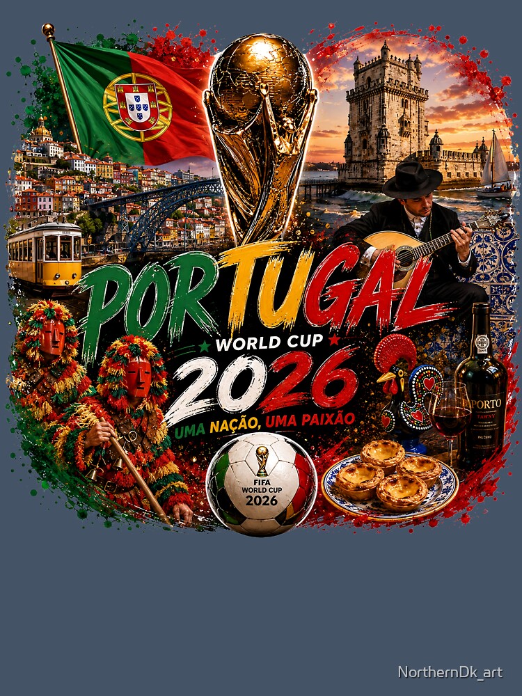 Portugal World Cup 2026 Sticker Design by NorthernDk_art Unisex , , , Long Sleeve Tee