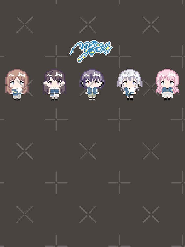 Bang Dream ! MyGo!!!!! pixel art by travelgorgor Unisex , , , Long Sleeve Tee