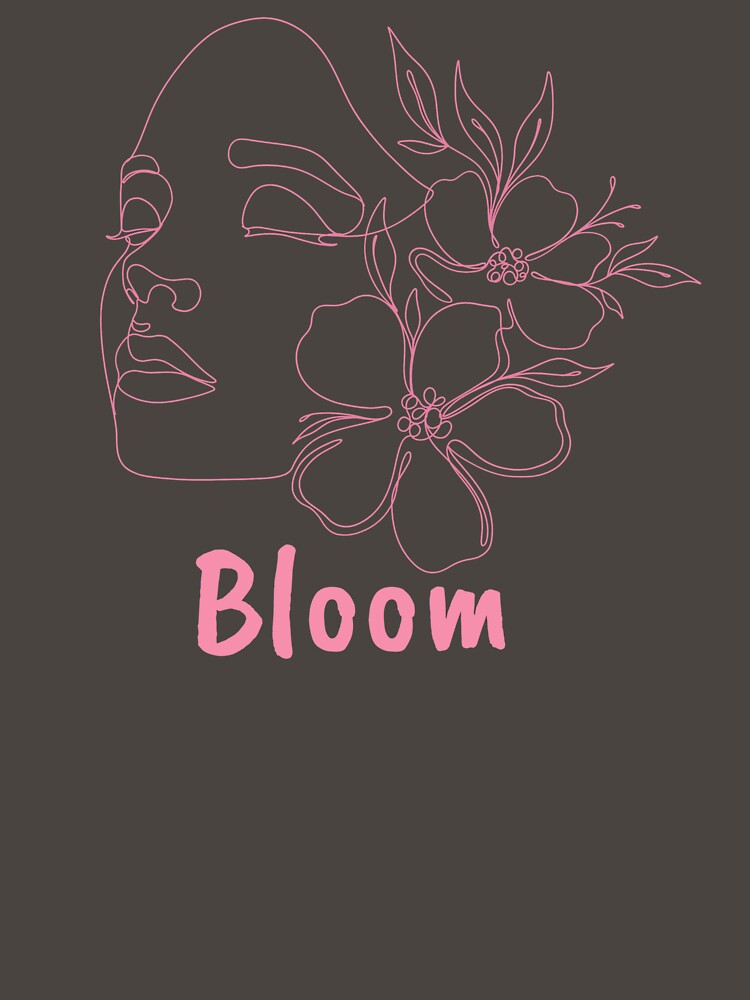 Minimalist Woman Face Bloom Line Art by ShaderShirts