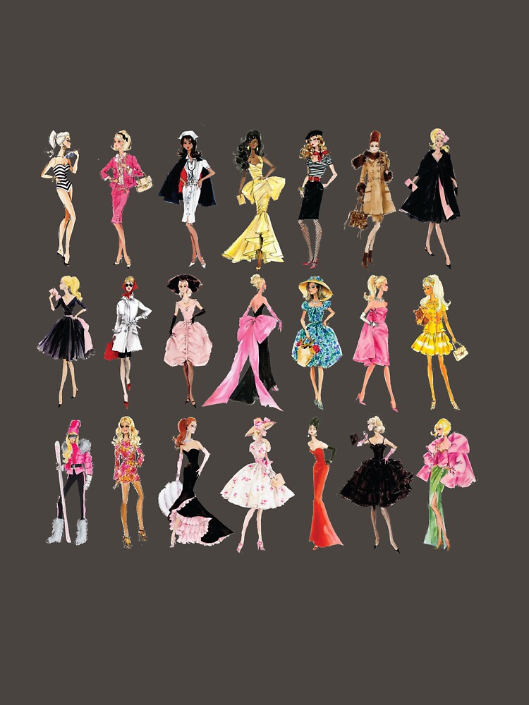 Vintage Doll Illustrations by shayray Unisex , , , Long Sleeve Tee