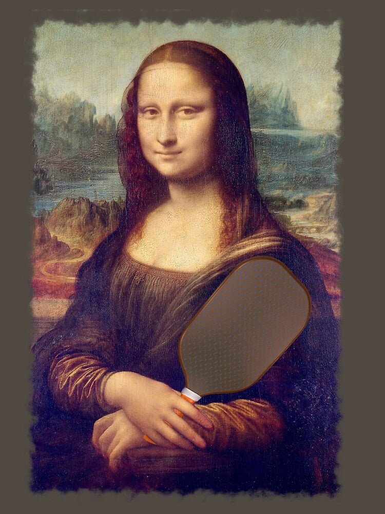 Pickleball Mona Lisa by wabisabi-design Unisex , , , Long Sleeve Tee