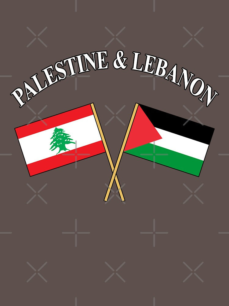 Palestine & Lebanon flags by Mo5tar Unisex , , , Long Sleeve Tee