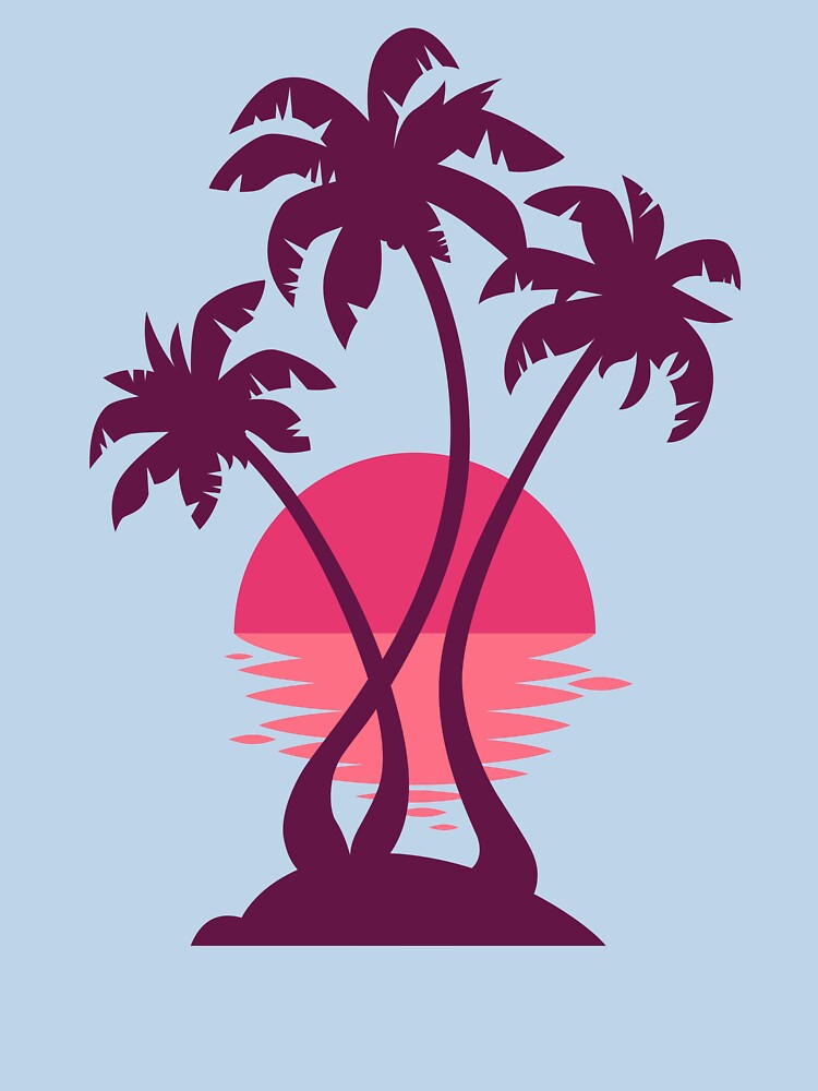 3 Palm Sunset by Wayne Minnis Unisex , , , Long Sleeve Tee