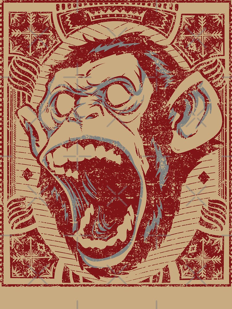 Screaming Monkey by juliovillalba Unisex , , , Long Sleeve Tee
