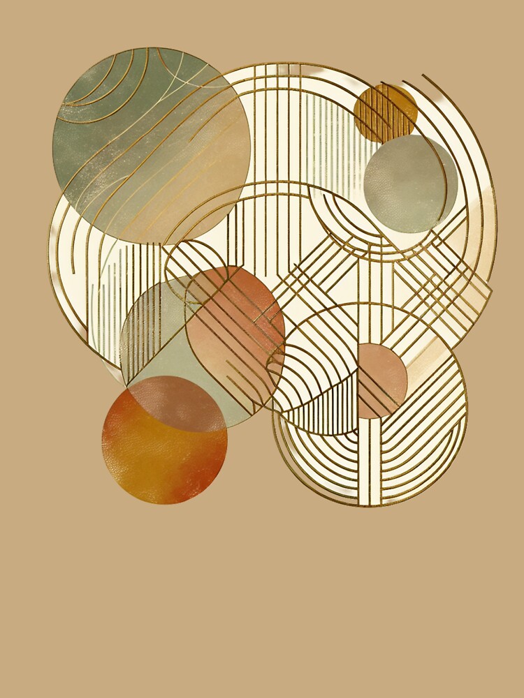 Earth-Tone Geometric Watercolor Circle Design by SeoulInkSoul