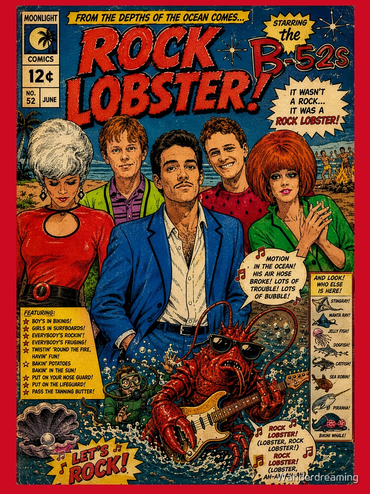 Rock Lobster B-52s comic by Wanderdreaming Unisex , , , Long Sleeve Tee