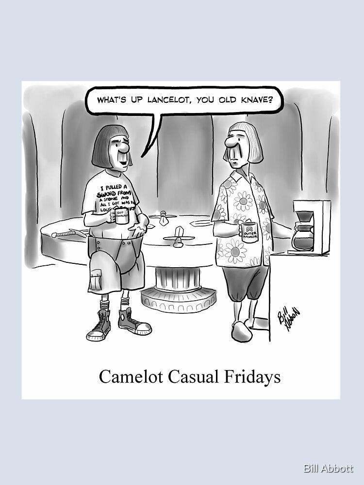 Funny Camelot Casual Day Cartoon Humor by Bill Abbott Unisex , , , Long Sleeve Tee