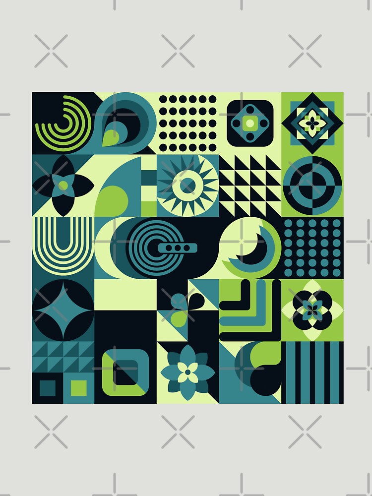 Mid century modern seamless pattern green by vianahline