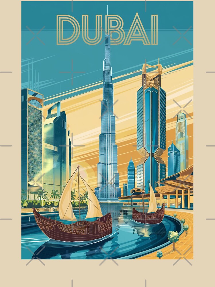Dubai Vintage Travel Poster by TravelerRat