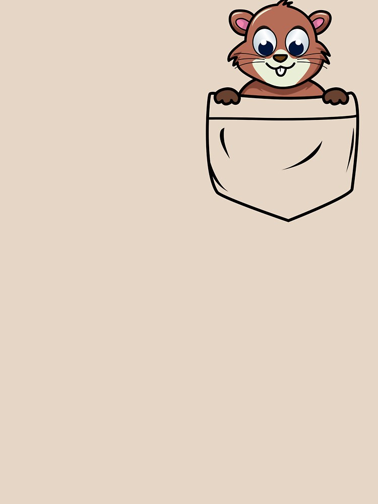 Beaver in Pocket by plueschbrummer Unisex , , , Long Sleeve Tee