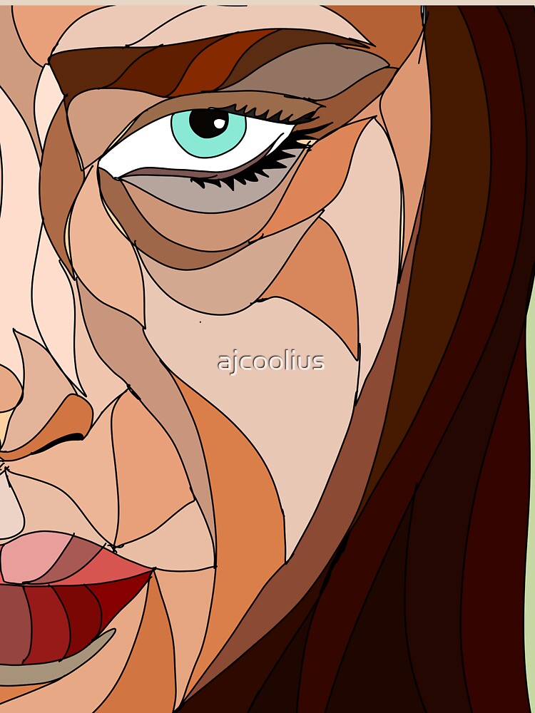 Woman in color portrait -line art by ajcoolius