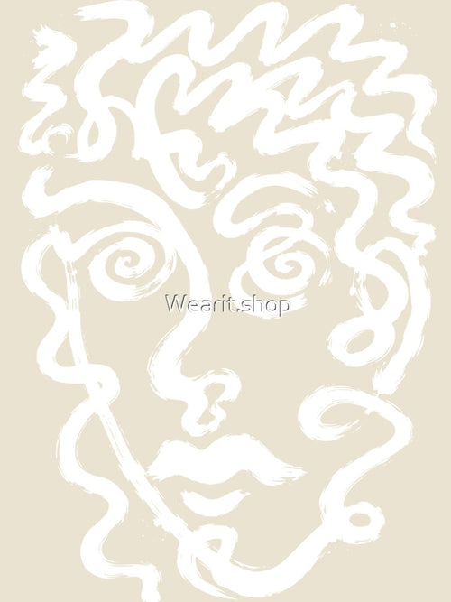 Abstract Continuous Line Face T-Shirt by Wearit.shop
