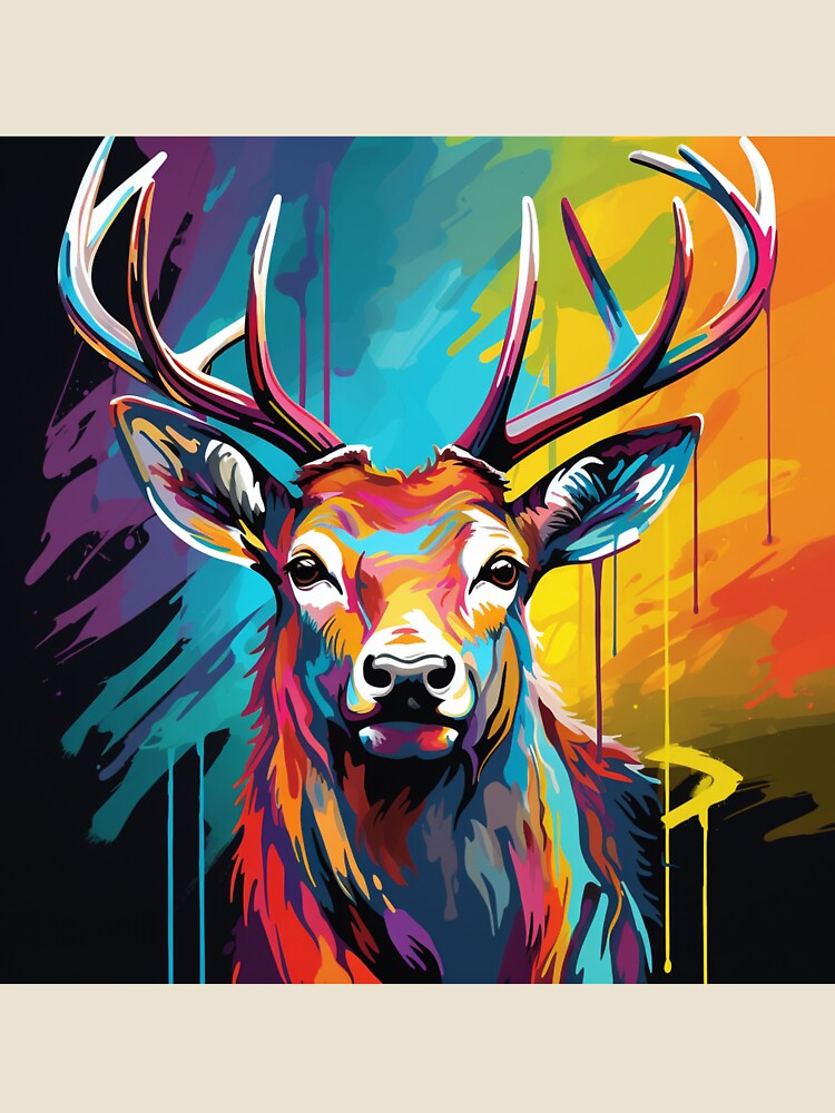 Stag Pop Art 4 by AstroRisq Unisex , , , Long Sleeve Tee