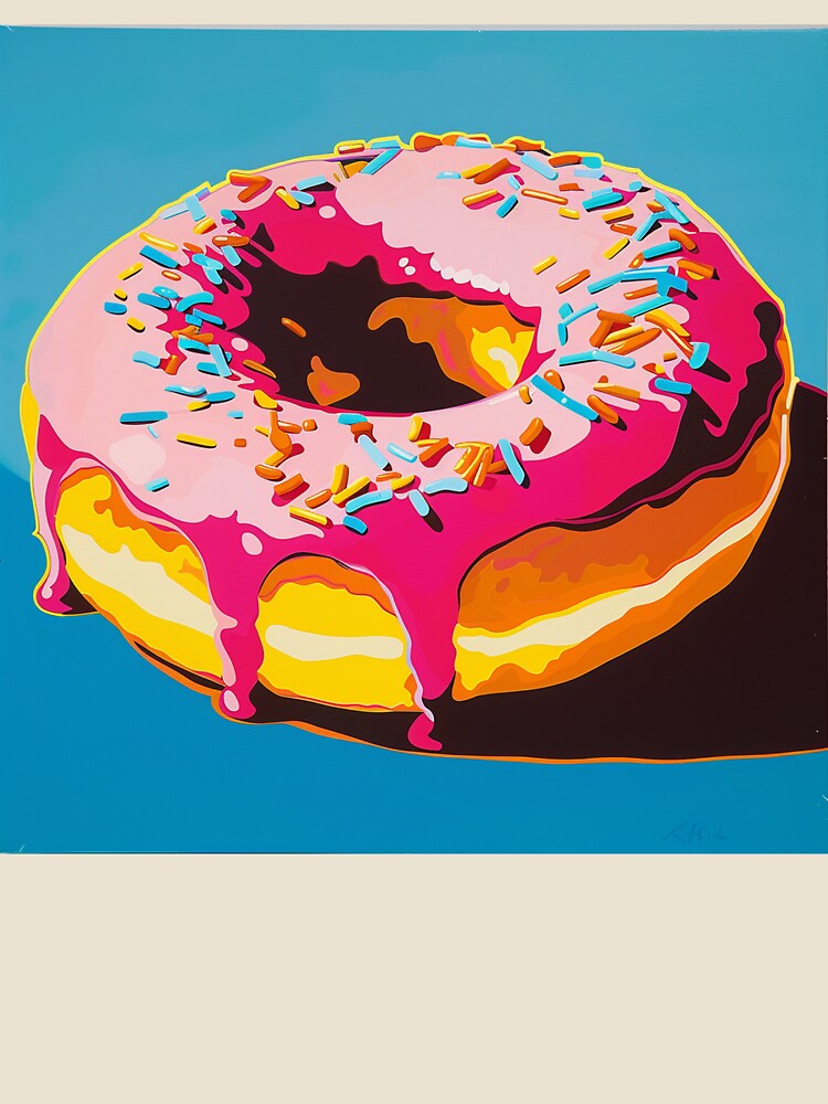Iced Donut Pop Art 9 by AstroRisq Unisex , , , Long Sleeve Tee