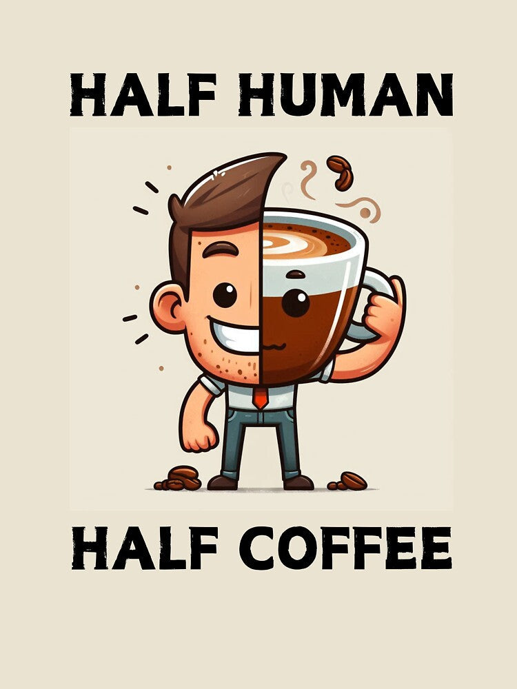 Half human half coffee by NanaCrafted Unisex , , , Long Sleeve Tee