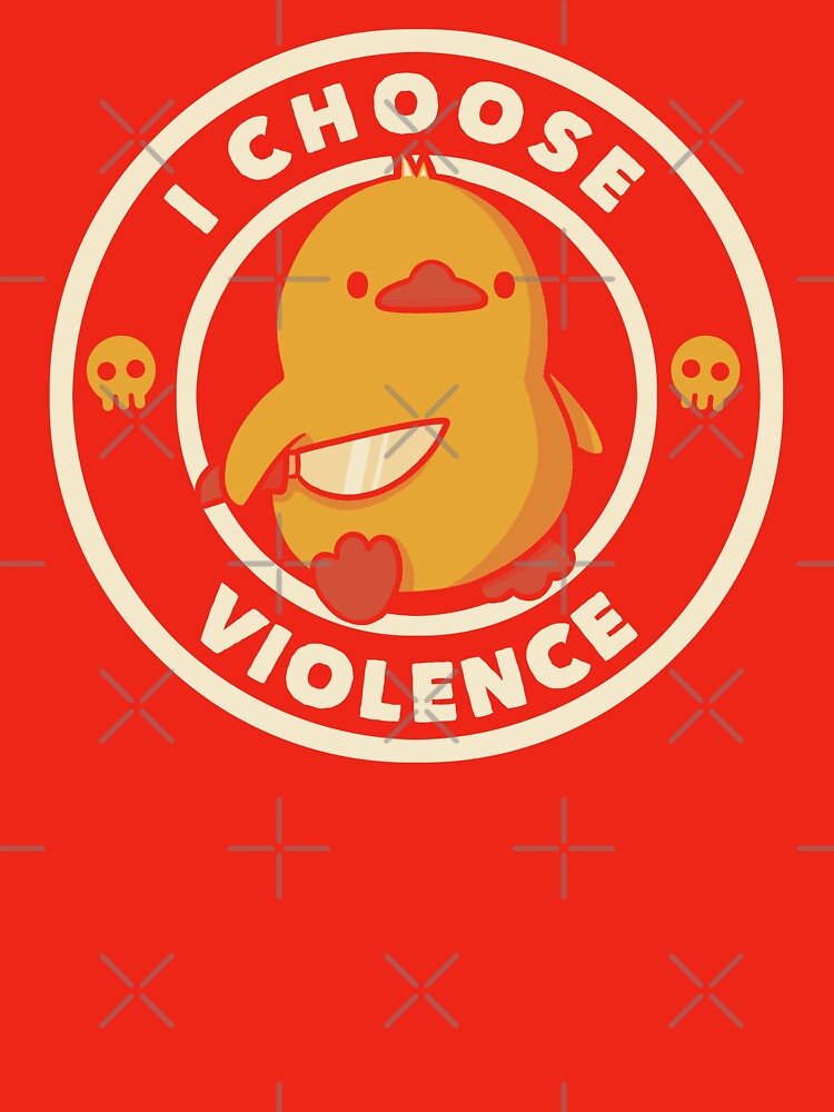 I Choose Violence Funny Duck Viva Magenta by Tobe Fonseca by Tobe Fonseca® Unisex , , , Long Sleeve Tee