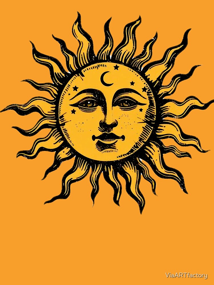 Sun's Face by ViaARTfactory Unisex , , , Long Sleeve Tee