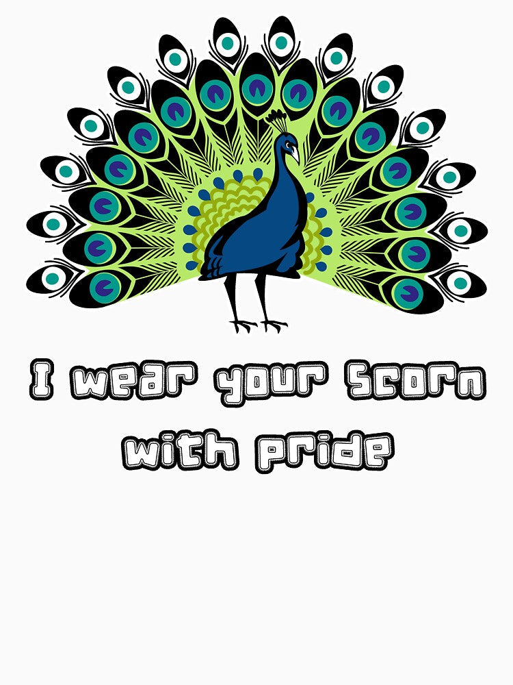 I wear your scorn with pride (peacock) by SolidEarthArt Unisex , , , Long Sleeve Tee