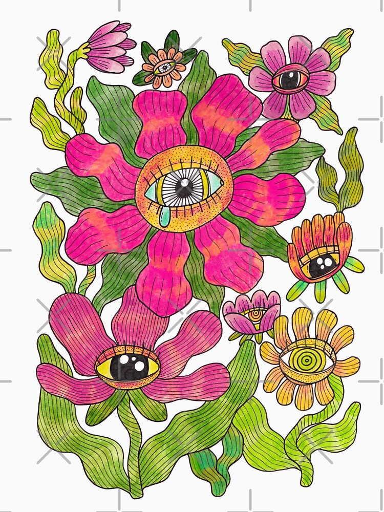 Psychedelic flowers with eyes by sfojszcz