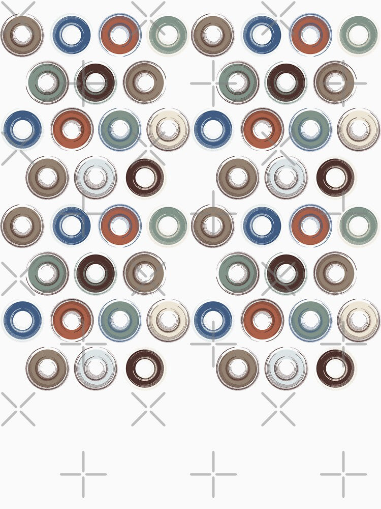 Earth Tone Circles on Denim Blue by TanglePatch