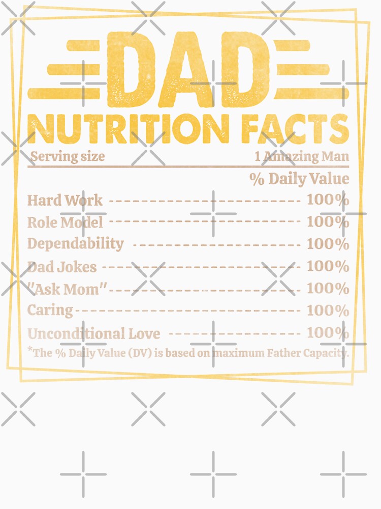 Funny Dad Nutrition Facts - Funny Father's Day by legendaryskins Unisex , , , Long Sleeve Tee
