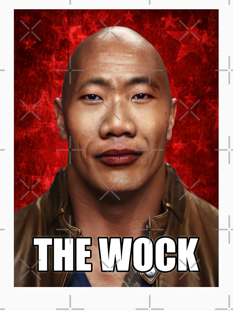 HD The Wock Meme ( Dwayne the Wok Johnson / John Xina chinese social credit Bing Chilling) by fomodesigns