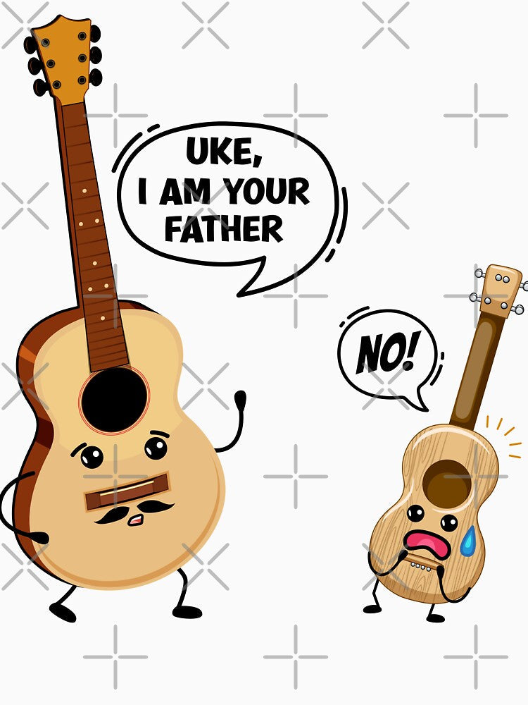 Uke I Am Your Father Funny Ukulele Guitar Musician by Ake10 Unisex , , , Long Sleeve Tee