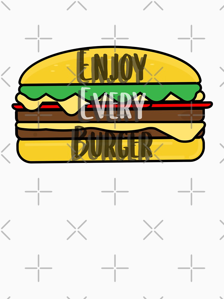 Enjoy Your Burger Sticker Design 2 by PositiveStudio Unisex , , , Long Sleeve Tee
