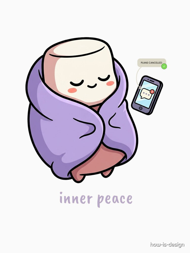 Inner Peace Plans Cancelled Funny Introvert Blanket by how-is-design Unisex , , , Long Sleeve Tee