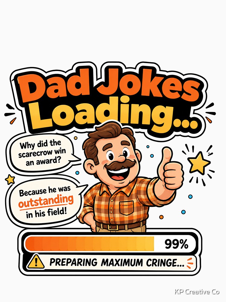 Dad Jokes Loading Funny Father's Day Dad Humor Design by KP Creative Co Unisex , , , Long Sleeve Tee