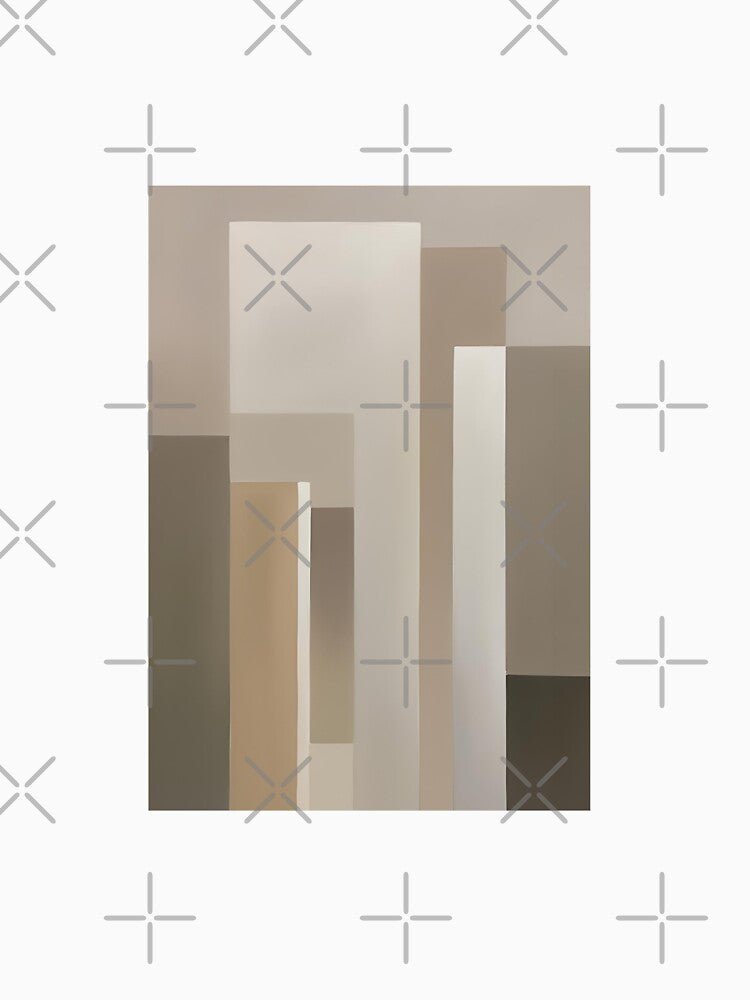 Minimalist Geometric Composition with Beige Columns by Monascreativeempire