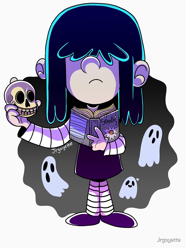 The Loud House Lucy Loud with Spell book and Skull by Jrgoyette Unisex , , , Long Sleeve Tee