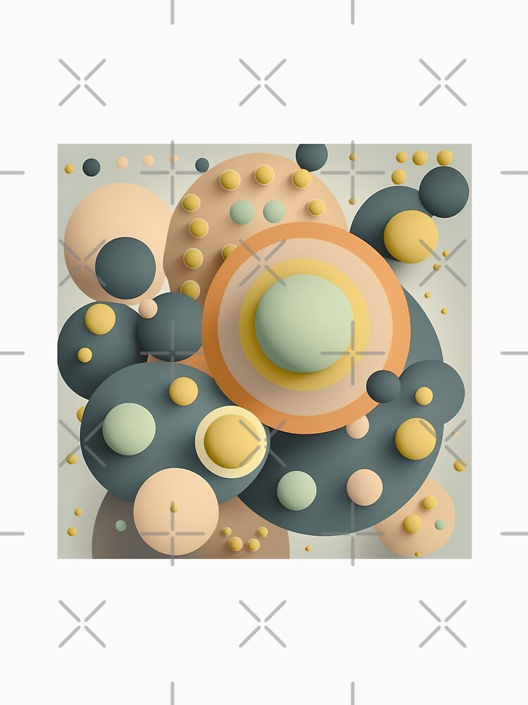 3D Circles ! overlapping muted colors in abstract form of polka dots design by UmagineArts