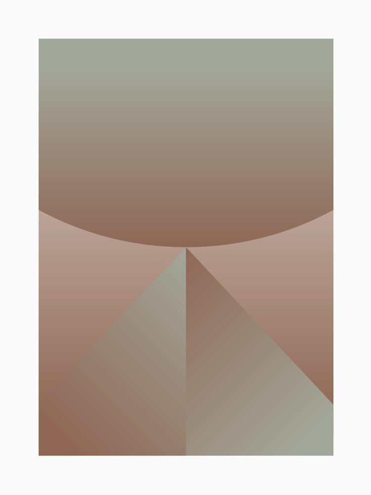 Earth Tone Geometric Pyramid Minimalist Abstract Poster Artwork by ByJacobHam