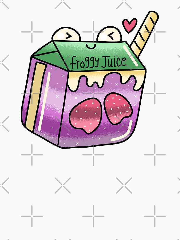 Cute Kawaii froggy strawberry juice aesthetic by Quacktails Unisex , , , Long Sleeve Tee