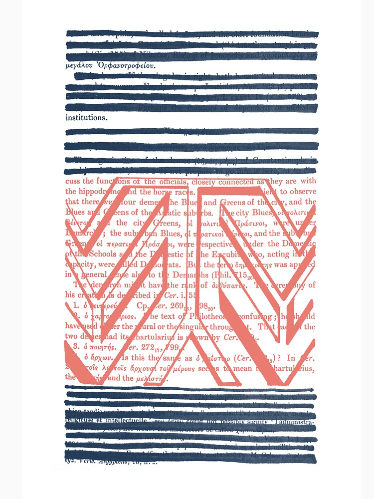 Redacted Text with Chevrons in Blush by LesGendronneurs