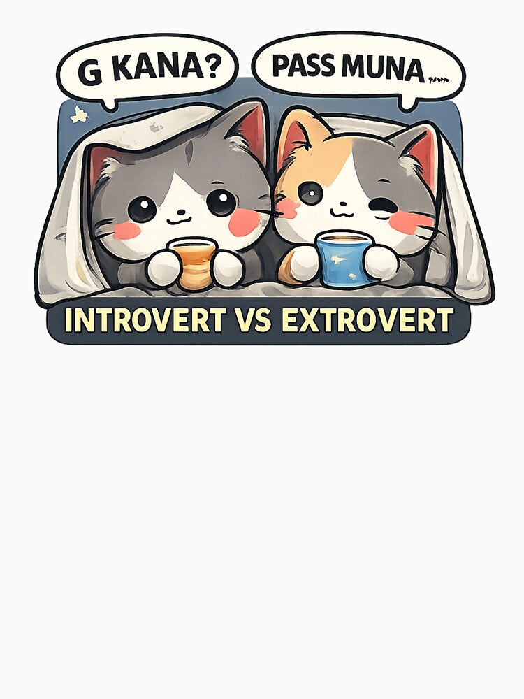 Introvert vs Extrovert Cute Cat Meme by Pawhiskers Studio