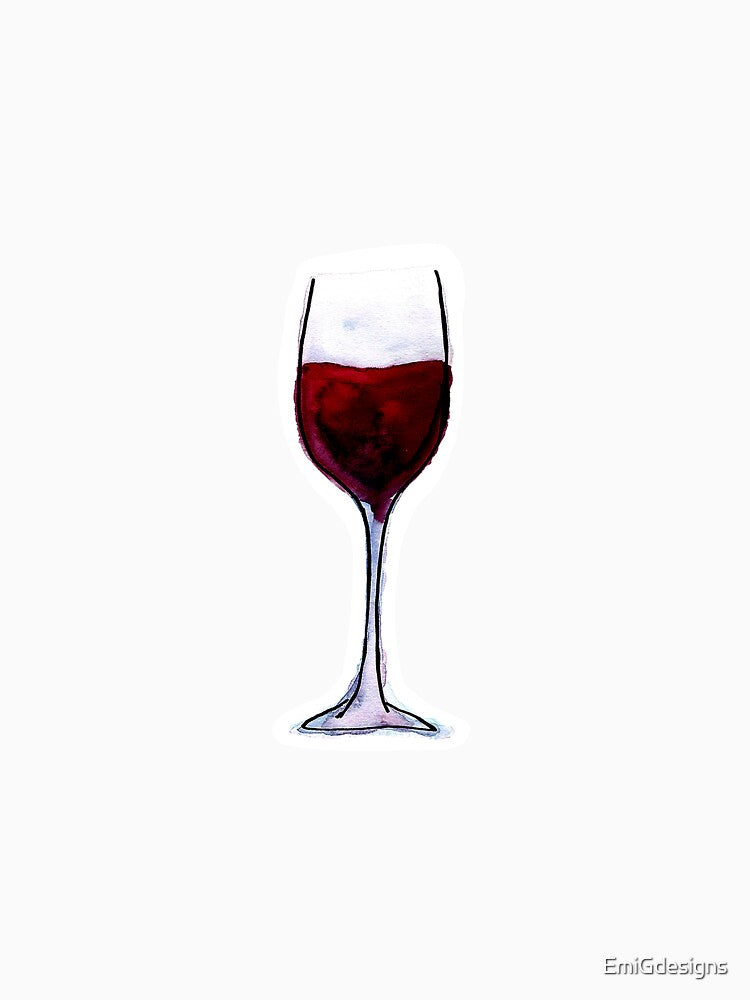 red wine watercolor illustration by EmiGdesigns Unisex , , , Long Sleeve Tee