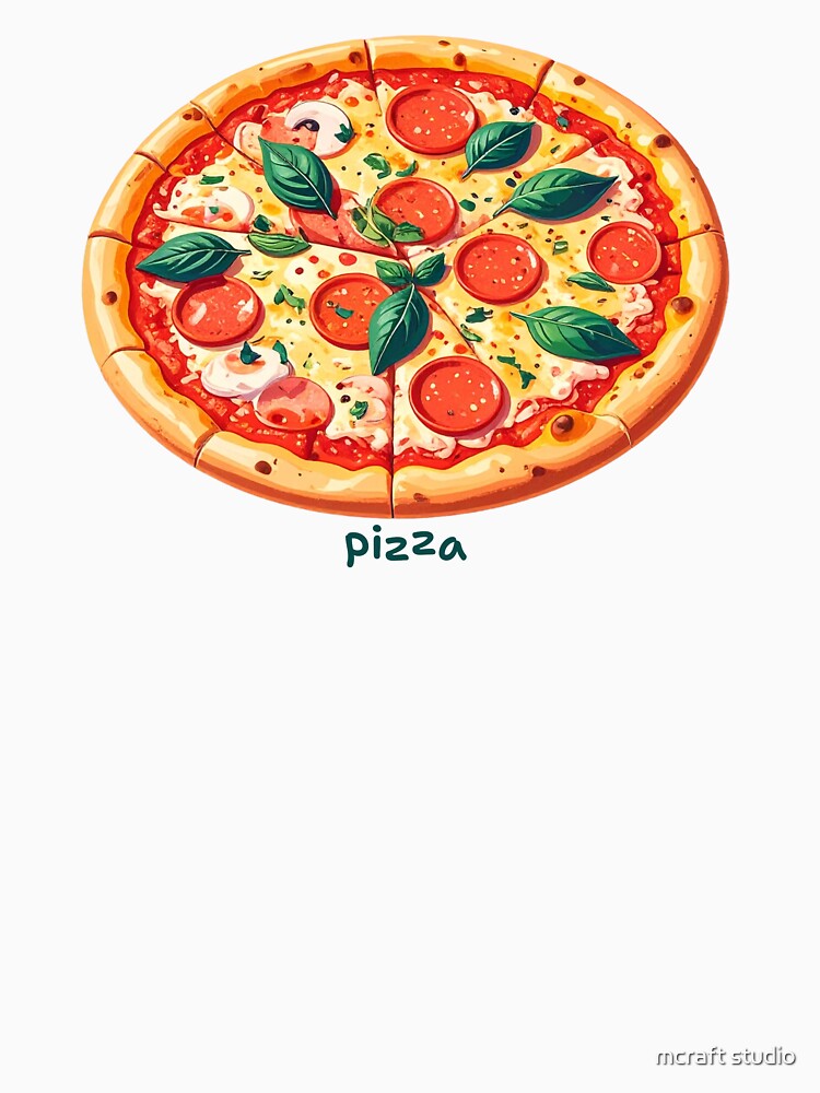 Pizza A Slice of Happiness by mcraft studio Unisex , , , Long Sleeve Tee