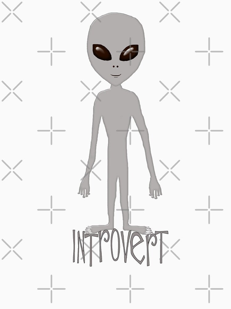The Elusive Grey Alien is an Introvert by Amy Hadden Unisex , , , Long Sleeve Tee