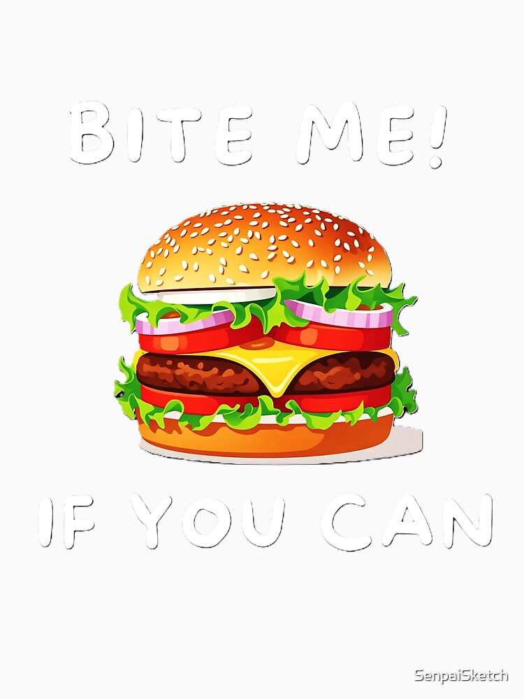 Fun Burger – Cute Food Design with Playful Text by SenpaiSketch Unisex , , , Long Sleeve Tee