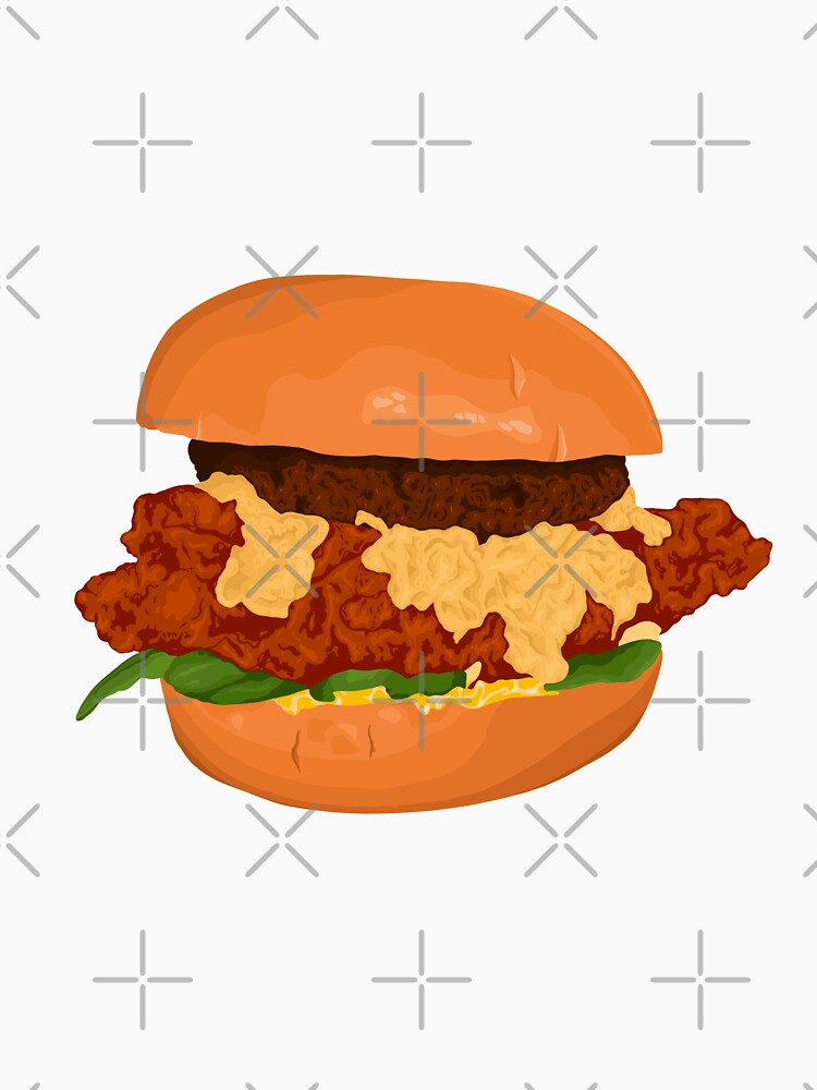 Stacked cartoon burger by tsfea Unisex , , , Long Sleeve Tee