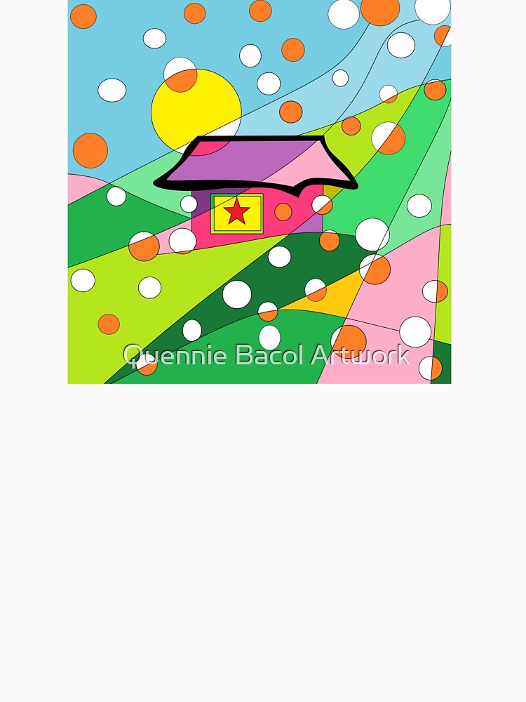 Whimsical Polka Dot House by Quennie Bacol Artwork