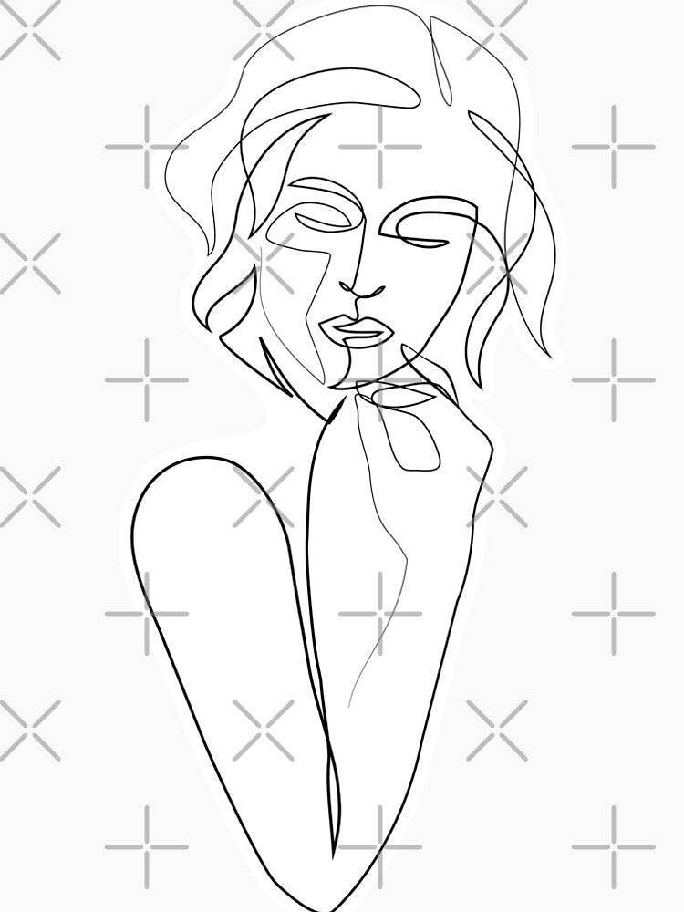 Portrait of a thinker - Minimal line art by InspiRin