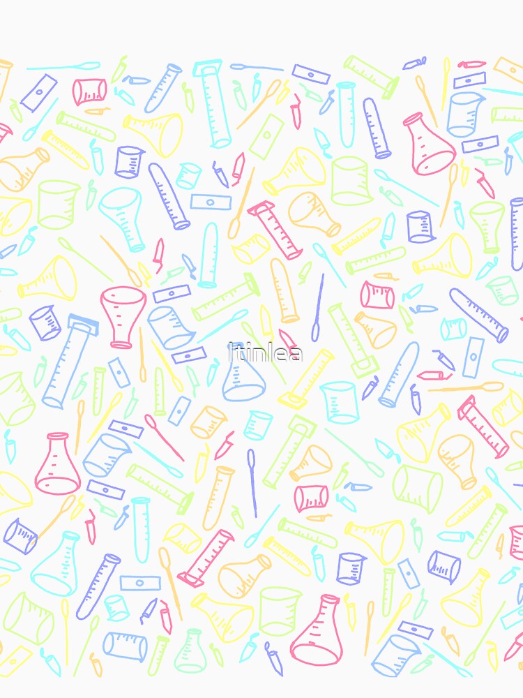 Lab glassware, rainbow square,light background by Itinlea Unisex , , , Long Sleeve Tee